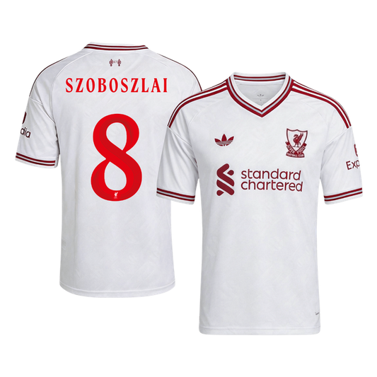 SZOBOSZLAI #8 Liverpool Away Soccer Jersey 2026/27 White - UCL
