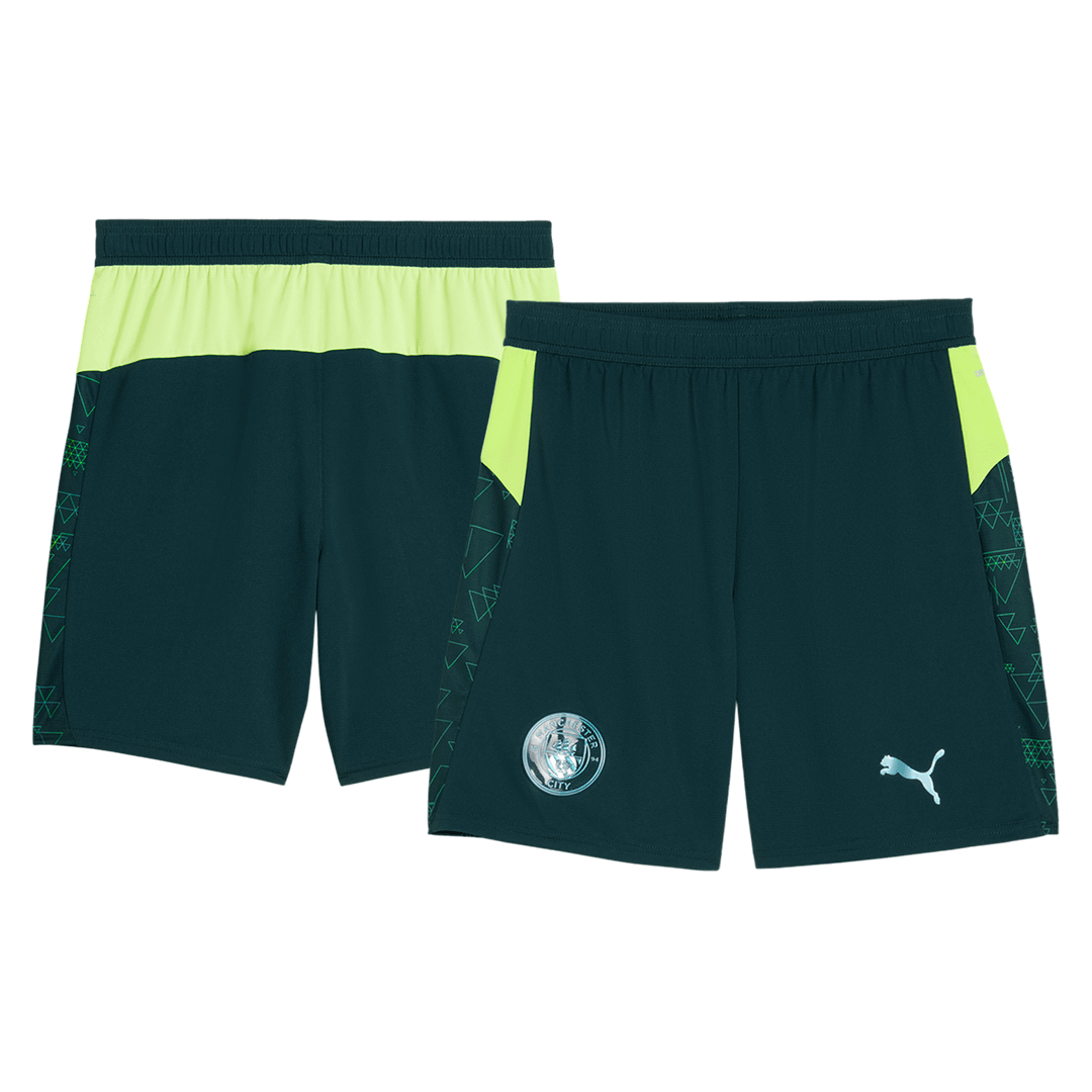 Manchester City Fourth Soccer Shorts 25/26 Green