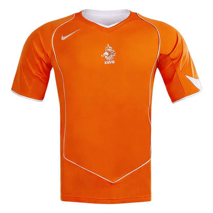Men Retro Fan Version 2004 Netherlands Home Soccer Jersey Short Sleeve Orange