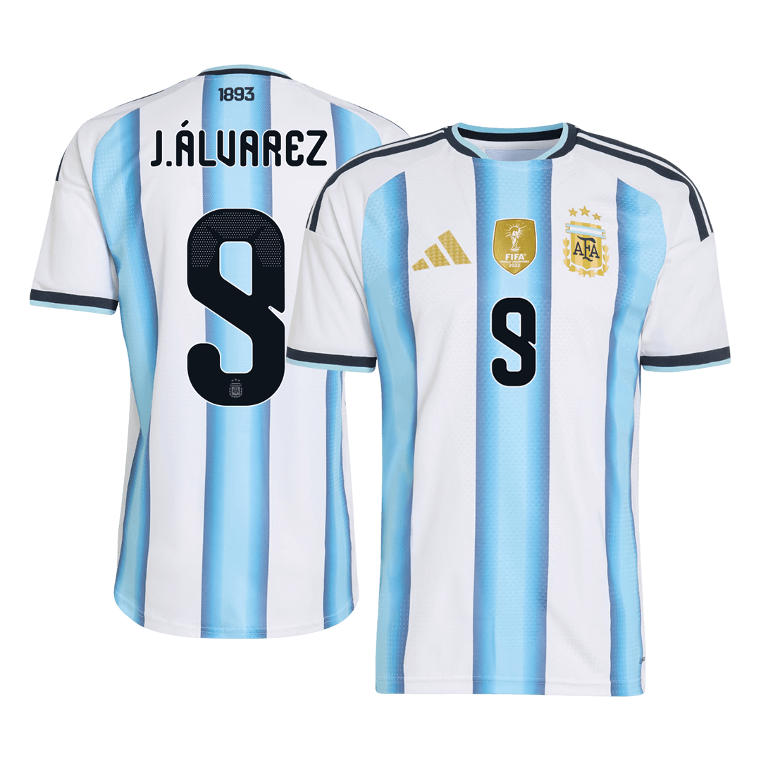 Authentic J.ÁLVAREZ #9 Argentina Home Soccer Jersey 2026