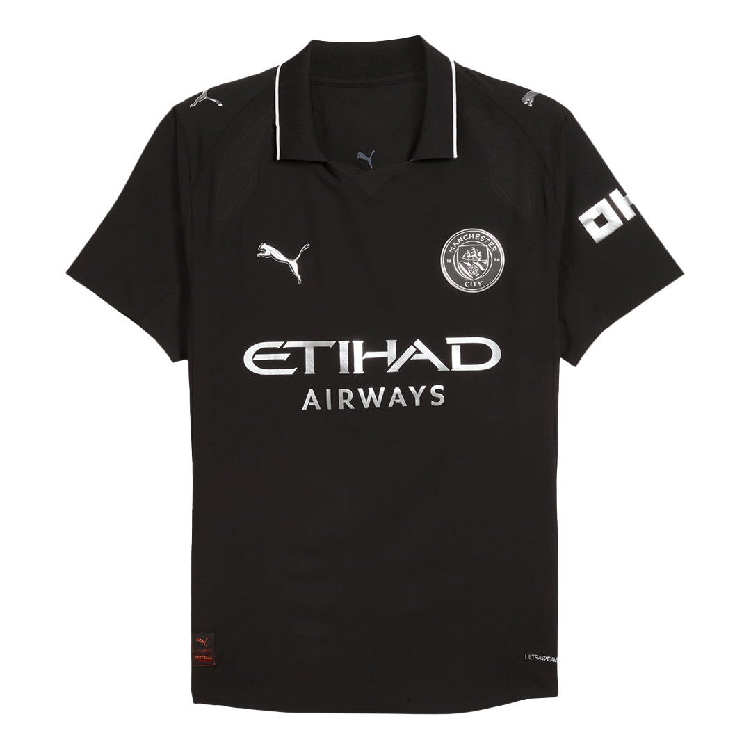 Authentic HAALAND #9 Manchester City Away Soccer Jersey 2025/26 Black