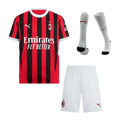 AC Milan Home Soccer Jersey Kit(Jersey+Shorts+Socks) 2024/25