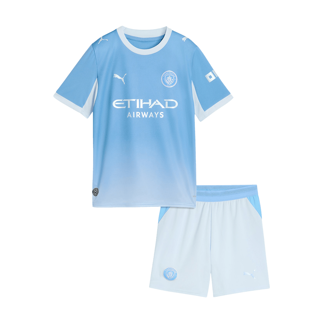 Kids Manchester City Home Soccer Jersey Kit (Jersey+Shorts) 2026/27 Blue