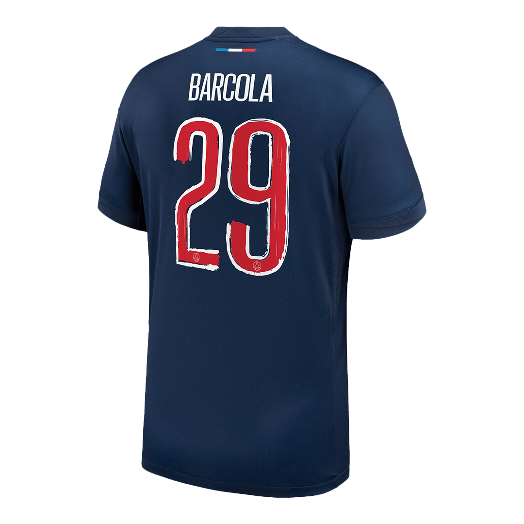 BARCOLA #29 PSG Home Soccer Jersey 2024/25 Navy - UCL