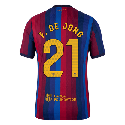Authentic F. DE JONG #21 Barcelona Home Soccer Jersey 2026/27