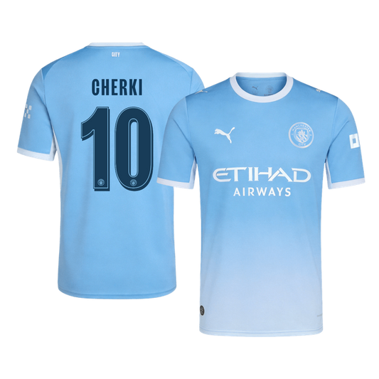 CHERKI #10 Manchester City Home Soccer Jersey 26/27 Blue - UCL