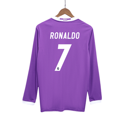 Retro RONALDO #7 2016/17 Real Madrid Away Long Sleeve Soccer Jersey