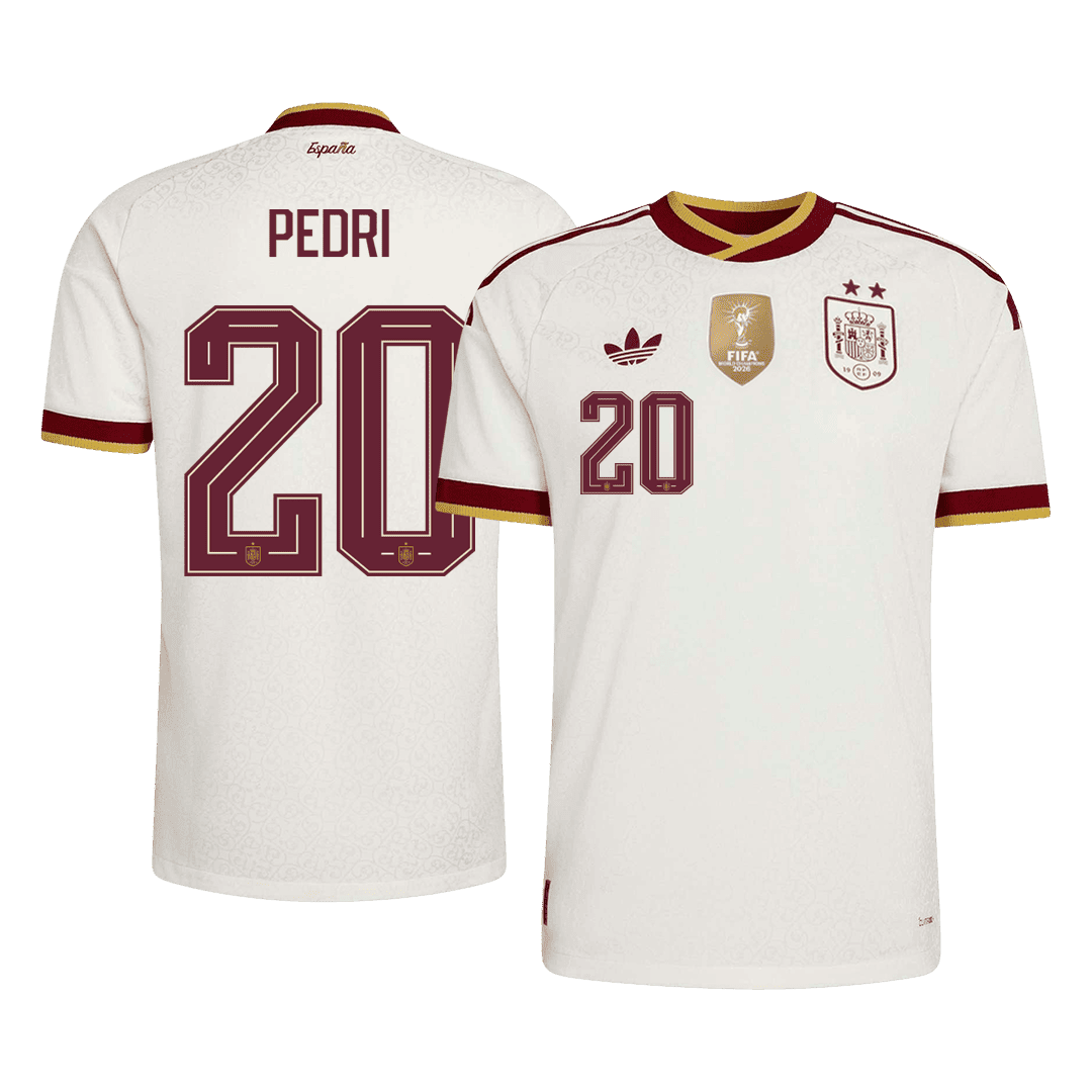 Authentic PEDRI #20 Spain Away Soccer Jersey 2026