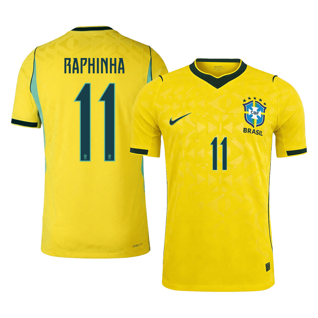 Authentic RAPHINHA #11 Brazil Home Soccer Jersey 2026