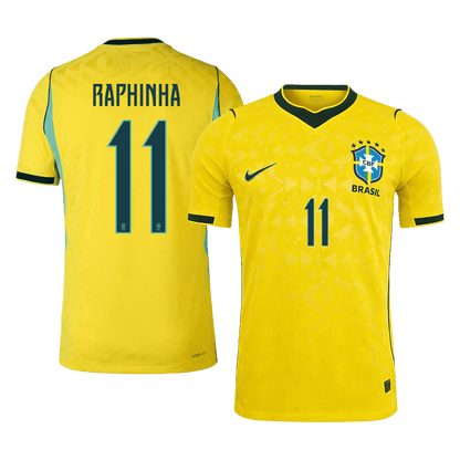 Authentic RAPHINHA #11 Brazil Home Soccer Jersey 2026