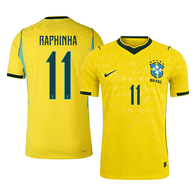 Authentic RAPHINHA #11 Brazil Home Soccer Jersey 2026