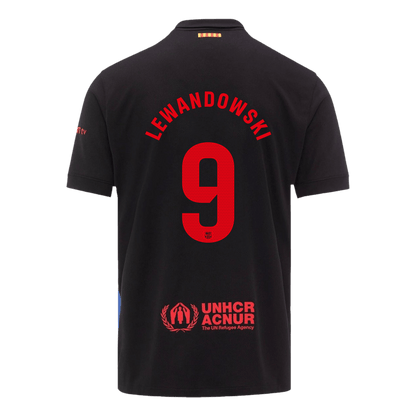 LEWANDOWSKI #9 Barcelona Away Soccer Jersey 2024/25 - Spotify Logo Without Text