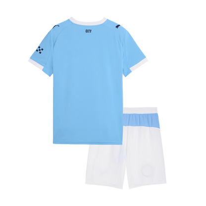 Kid's Manchester City Home Soccer Jersey Kit(Jersey+Shorts) 2025/26 Blue