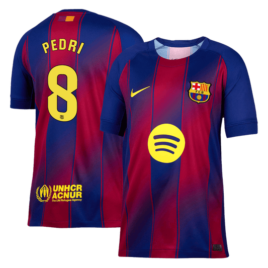PEDRI #8 Barcelona Home Soccer Jersey 2025/26 Red&Blue