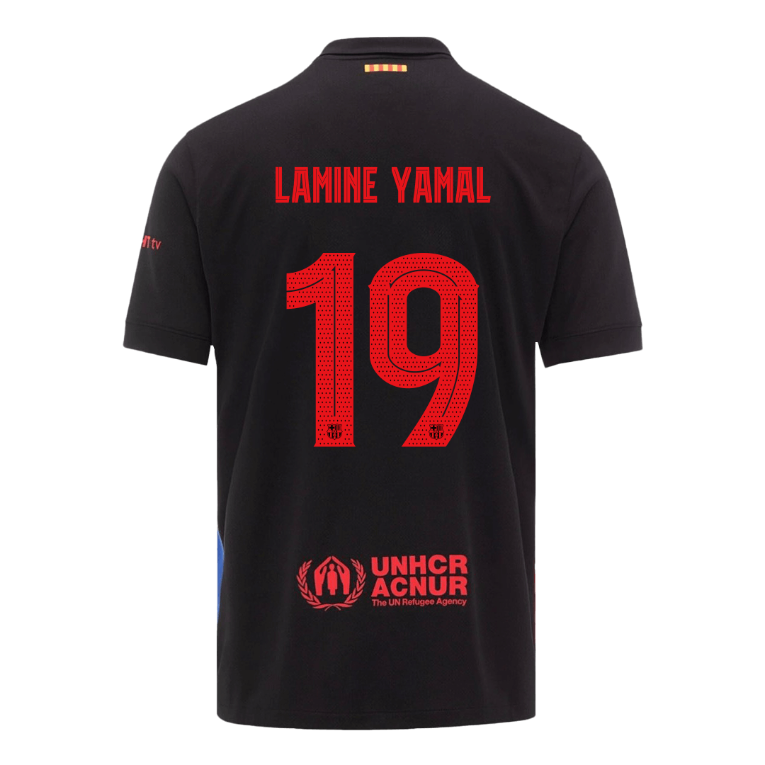 LAMINE YAMAL #19 Barcelona Away Soccer Jersey 2024/25 - UCL (Spotify Logo Without Text)