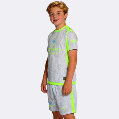 Kid's Manchester City Third Away Soccer Jersey Kit(Jersey+Shorts) 2025/26