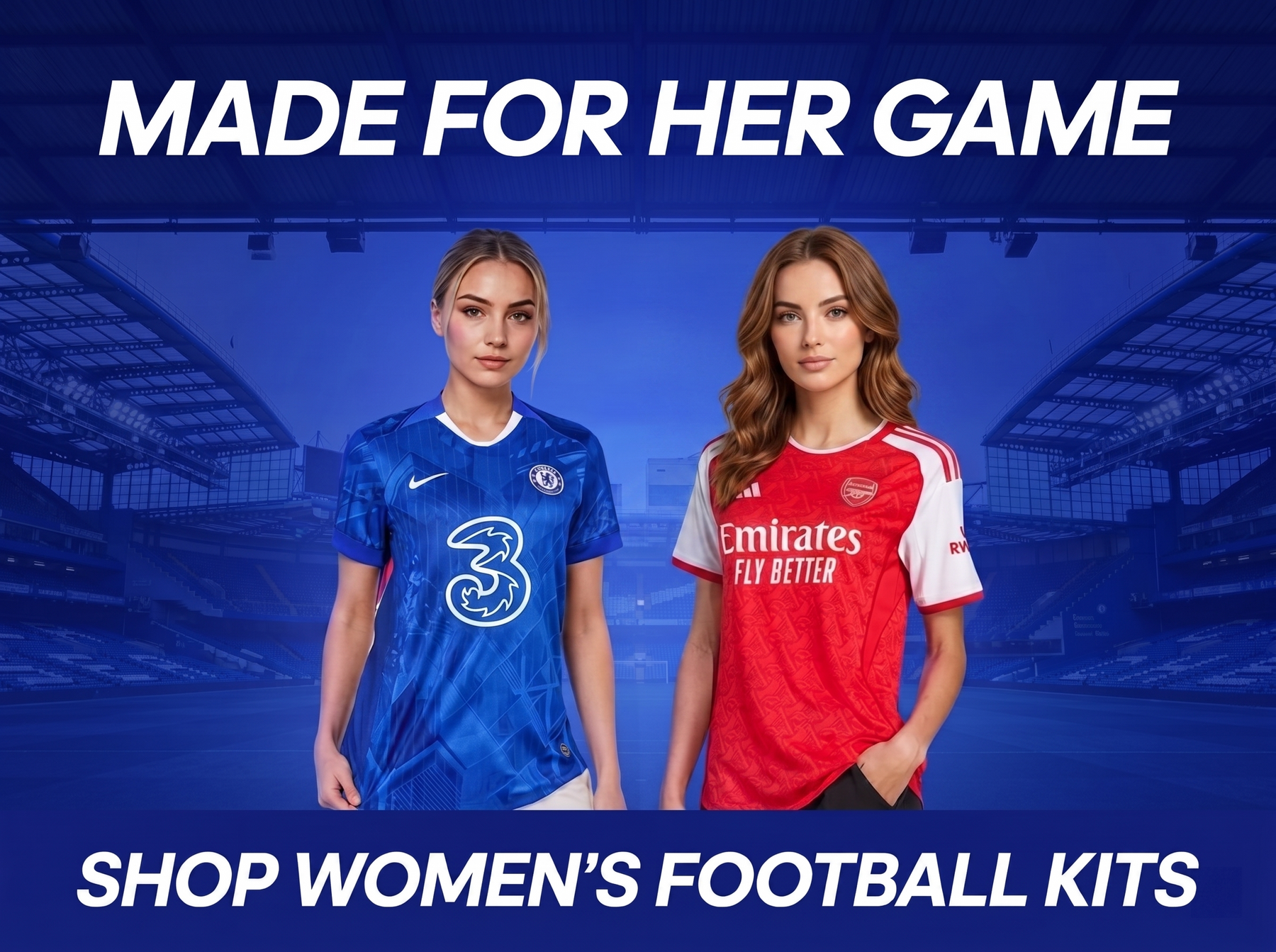 Made for her game - shop women's football kits