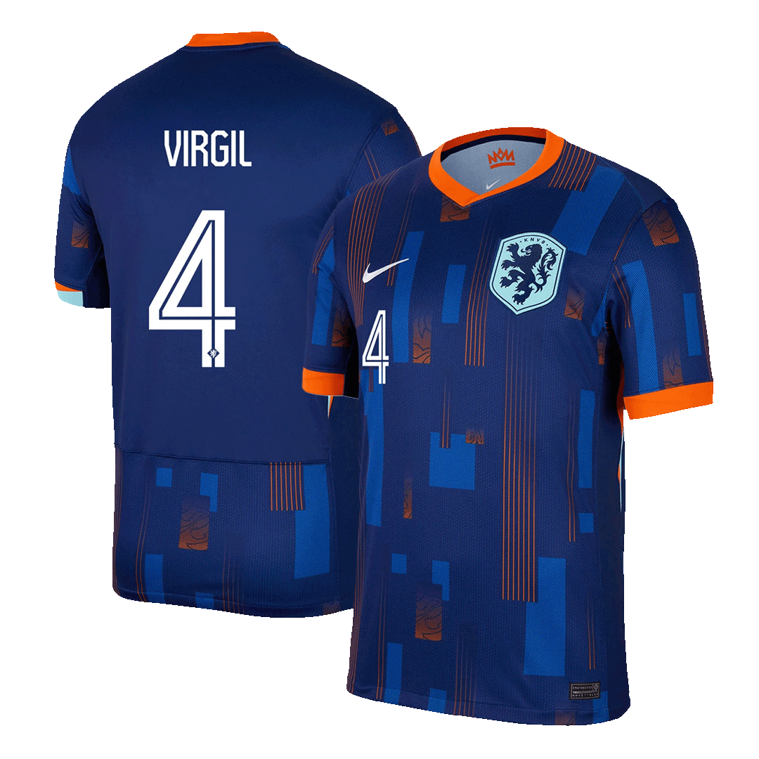 VIRGIL #4 Netherlands Away Soccer Jersey Euro 2024