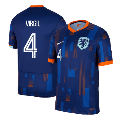 VIRGIL #4 Netherlands Away Soccer Jersey Euro 2024