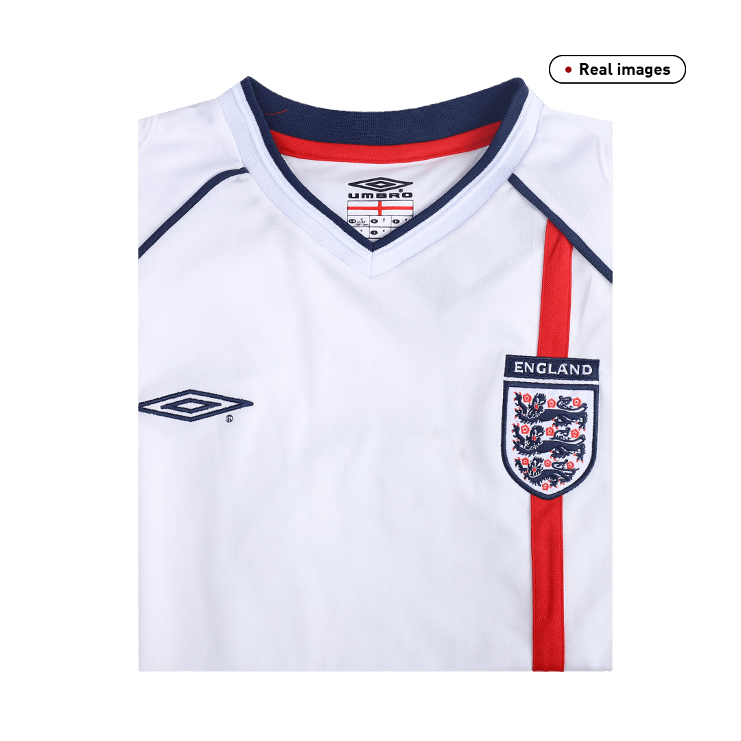 2002 England Home White Retro Jerseys Shirt