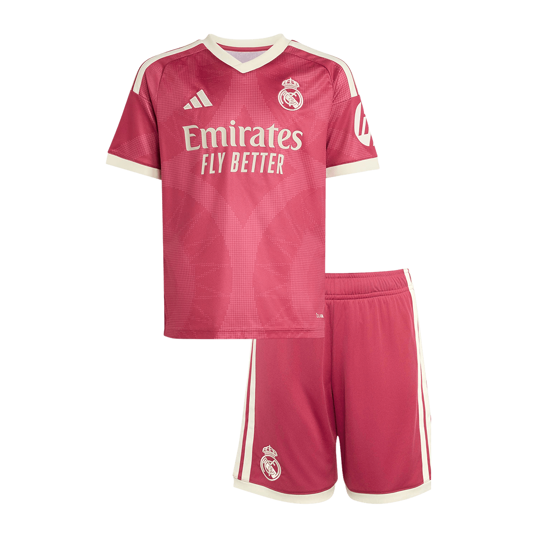 Kids Real Madrid Third Soccer Jersey Kit (Jersey+Shorts) 2026/27 Pink