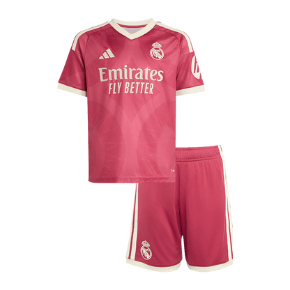 Kids Real Madrid Third Soccer Jersey Kit (Jersey+Shorts) 2026/27 Pink