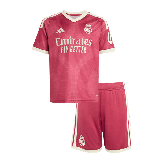 Kids Real Madrid Third Soccer Jersey Kit (Jersey+Shorts) 2026/27 Pink