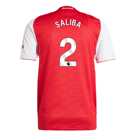 Authentic SALIBA #2 Arsenal Home Soccer Jersey 2025/26