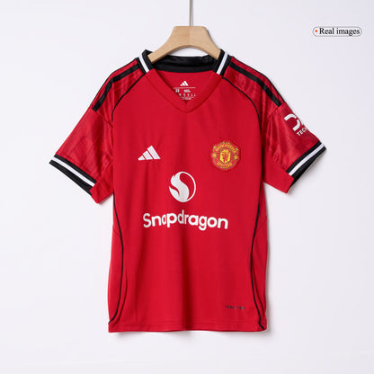 Kid's Manchester United Home Soccer Jersey Kit(Jersey+Shorts+Socks) 2025/26 Red