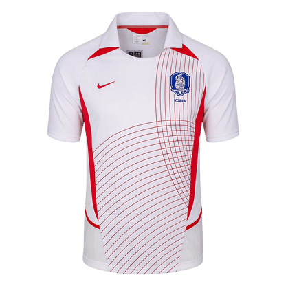 Men Retro Fan Version 2002 South Korea Away Soccer Jersey White