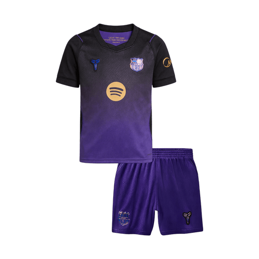 Kids Barcelona Away Football Jersey Kit (Jersey+Shorts) 2026/27 Purple