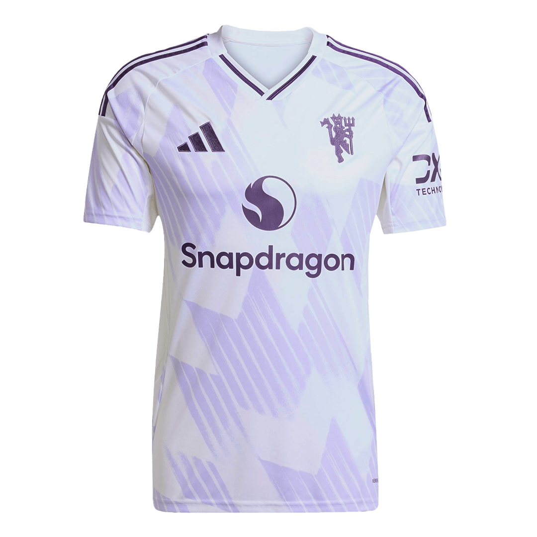 B.FERNANDES #8 Manchester United Away Soccer Jersey 2025/26 White