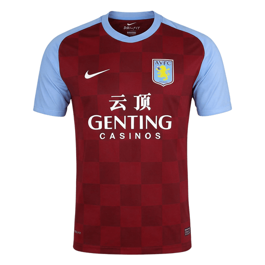 Men Retro Fan Version 2011/12 Aston Villa Home Soccer Jersey Red