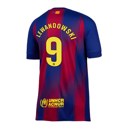 LEWANDOWSKI #9 Barcelona Home Soccer Jersey 2025/26 Red&Blue