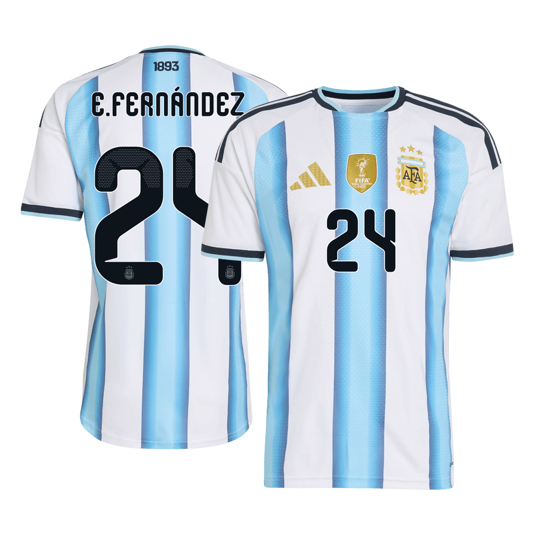 Authentic E. FERNÁNDEZ #24 Argentina Home Soccer Jersey 2026