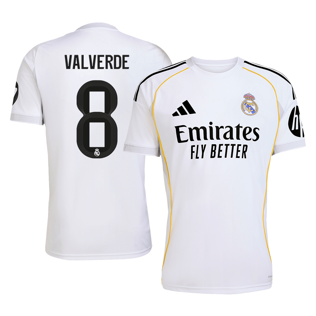 VALVERDE #8 Real Madrid Home Soccer Jersey 2025/26 White