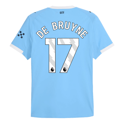 Authentic DE BRUYNE #17 Manchester City Home Soccer Jersey 2025/26 Blue