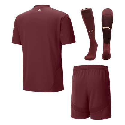 Manchester City Third Away Football Shirt Kit(Shirt+Shorts+Socks) 2024/25 Football Kit UK