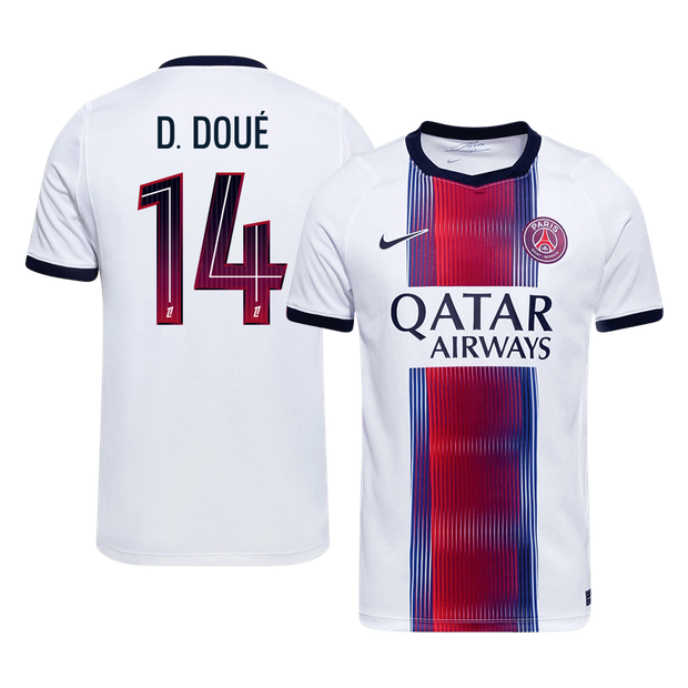 D. DOUÉ #14 PSG Away Soccer Jersey 2026/27 White