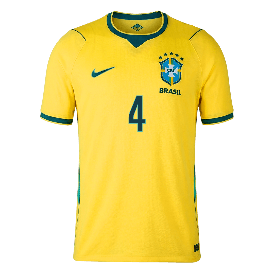 MARQUINHOS #4 Brazil Home Soccer Jersey World Cup 2026 Yellow