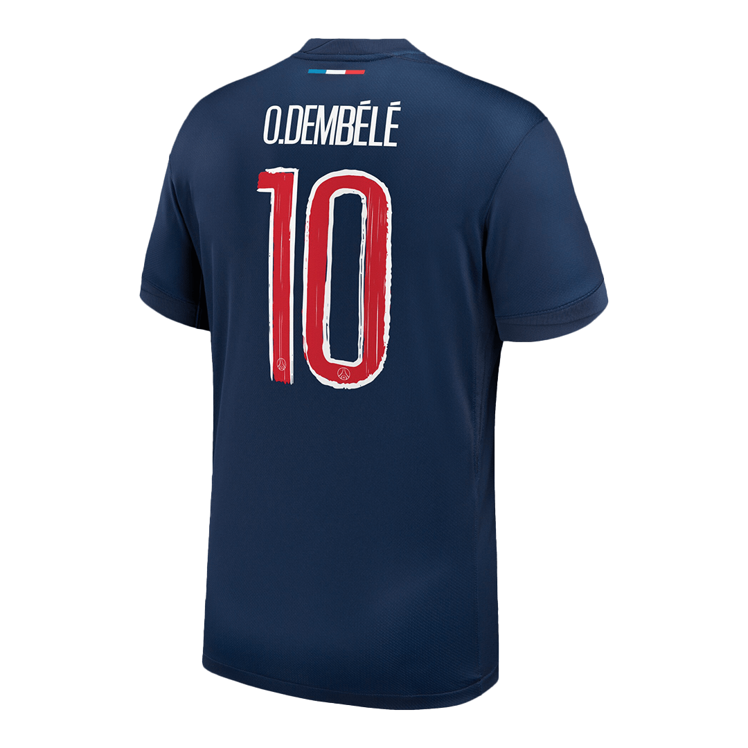 O.DEMBÉLÉ #10 PSG Home Soccer Jersey 2024/25 Navy - UCL