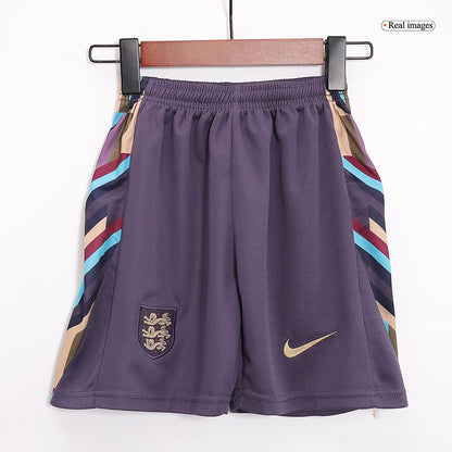 Kid's England Away Soccer Jersey Kit(Jersey+Shorts) Euro 2024