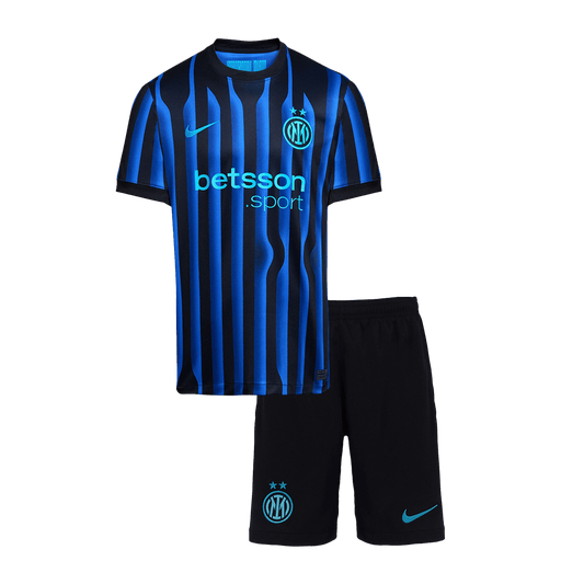 Kid's Inter Milan Home Soccer Jersey Kit(Jersey+Shorts) 2025/26 Blue&Black