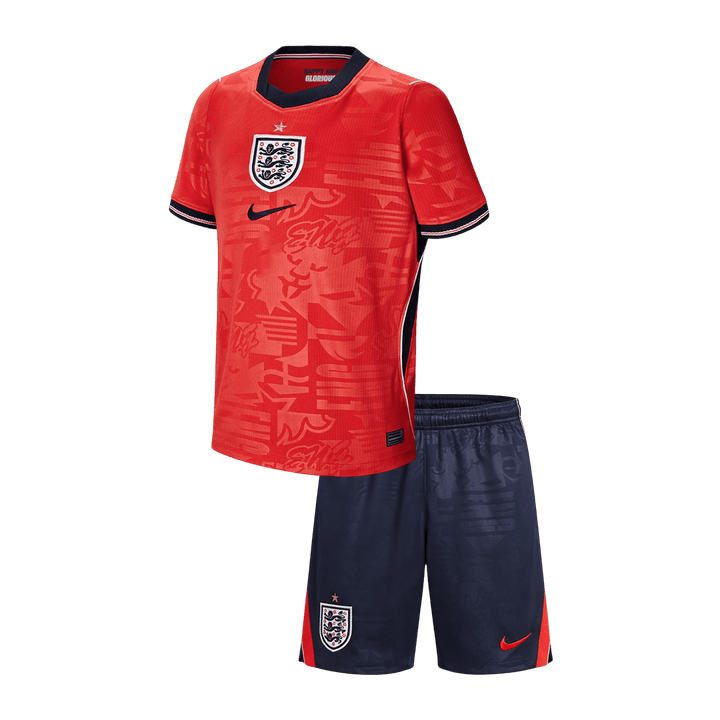 Kid's England Away Football Jersey Kit(Jersey+Shorts) World Cup 2026 White