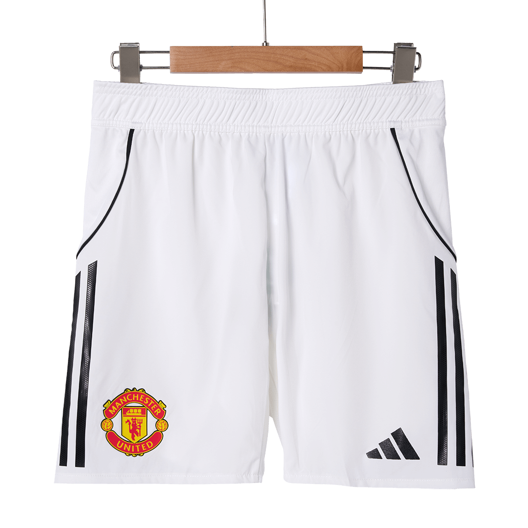Authentic Manchester United Home Soccer Shorts 25/26 White