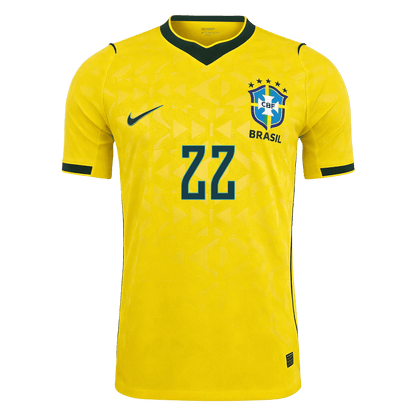 Authentic JOÃO PEDRO #22 Brazil Home Soccer Jersey 2026