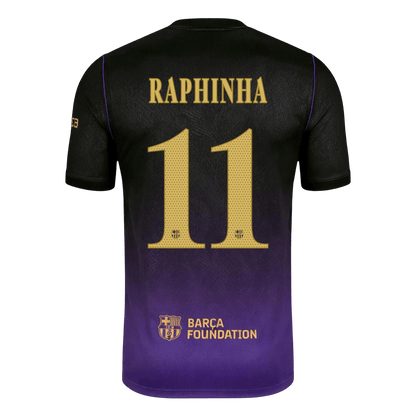 RAPHINHA #11 Barcelona x Kobe Bryant Away Football Jersey 2026/27 Black/Purple- UCL - image 3