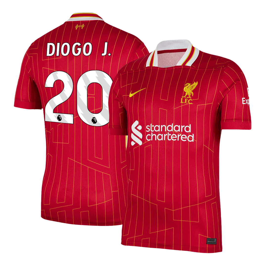 DIOGO J. #20 Liverpool Home Soccer Jersey 2024/25 Red