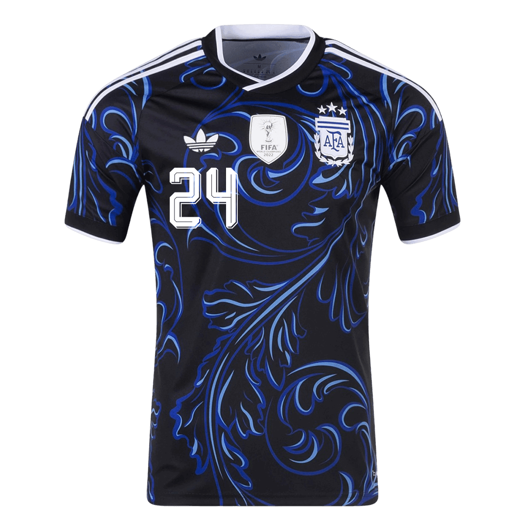 E. FERNÁNDEZ #24 Argentina Away Football Shirt World Cup 2026 Black