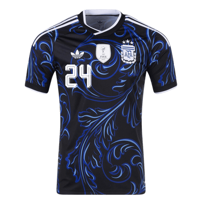 E. FERNÁNDEZ #24 Argentina Away Football Shirt World Cup 2026 Black